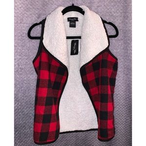Lined plaid vest